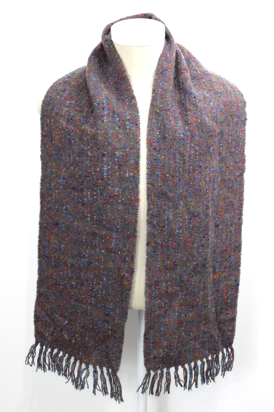Vintage Studio Donegal Hand Woven Pure Wool Scarf Ireland Tweed 9"x66"